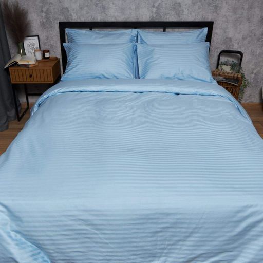Постільний набір Moon&Star (простирадло 200х220 + 2 наволочки 50х70) Satin Stripe Ocean Calm (1280733)