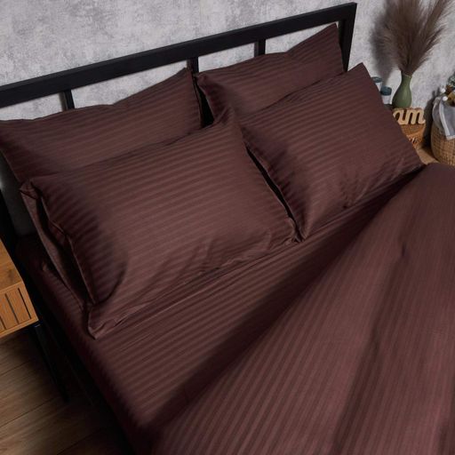 Постільний набір Moon&Star (простирадло 220х240 + 2 наволочки 40х60) Satin Stripe Warm Espresso (1280879)