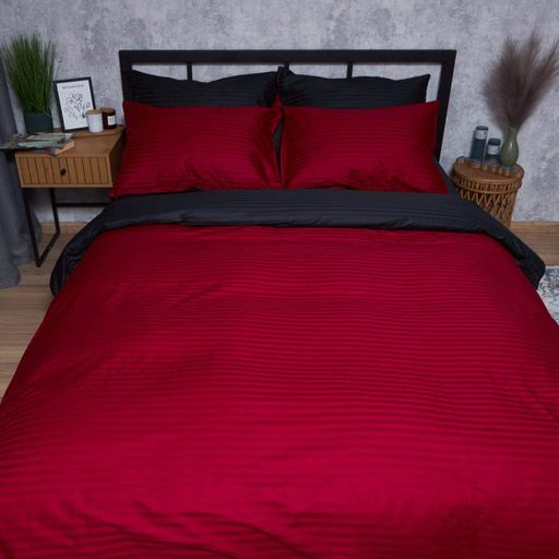 Постільний набір Moon&Star (підковдра 160х220 + 2 наволочки 70х70) Satin Stripe Dark Romance (1281579)