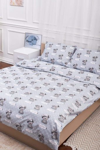 Комплект постільної білизни Moon&Star Дитячий 110х140 наволочки 2х40х60 Teddy Boy Бязь Gold Люкс (1281753)