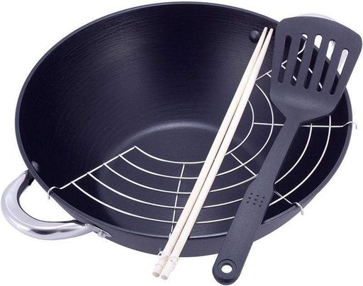 Казан чугунный "Wok", с антипригарным покрытием и аромо-крышкой Kamille Ø14,5Ø32х11см  CL0015954 (1282465)