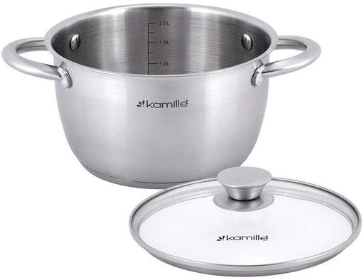Кастрюля Gladys из нержавеющей стали, с мерной шкалой Kamille Ø20х12 см CL0015991 (1282476)