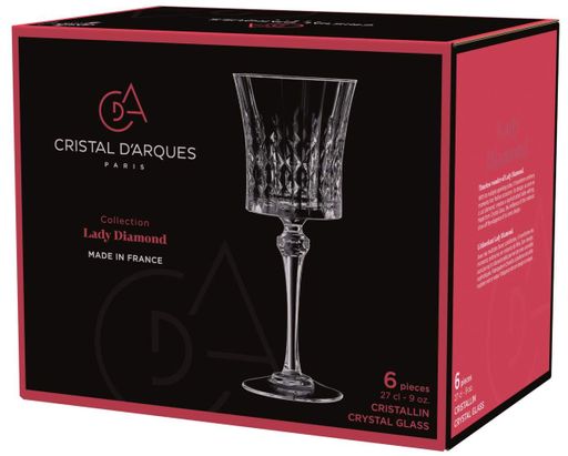 Набір келихів для вина CD'A Lady Diamond 270 мл x 6 шт. (L9743) (1283020)