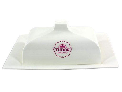 Масленка фарфоровая прямоугольная Tudor ГЛАДКА 21*15 см белая (TU2232) (1283045)