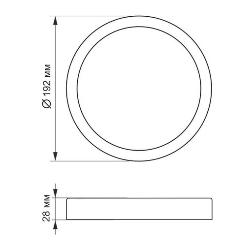 Светильник светодиодный накладной круглый VIDEX 18W 5000K Black VL-DLRS-185B (1283467)
