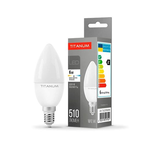 Лампа LED TITANUM C37 6W E14 4100K 220V (TLС3706144) (1283482)