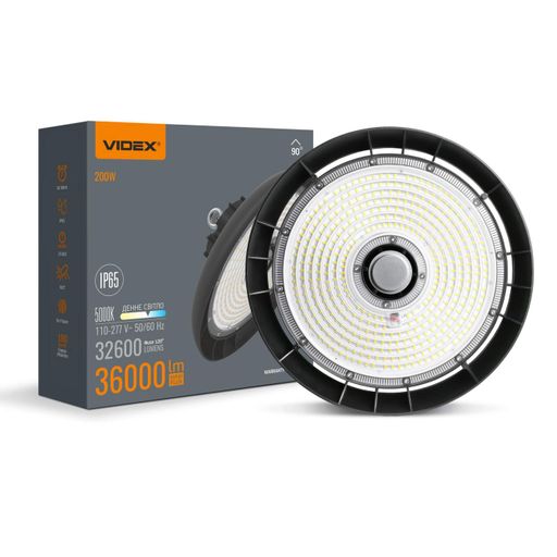Світильник висотний ХайБей VIDEX 200W 5000K 36000Lm Чорний VL-HB01-2005B (1283499)