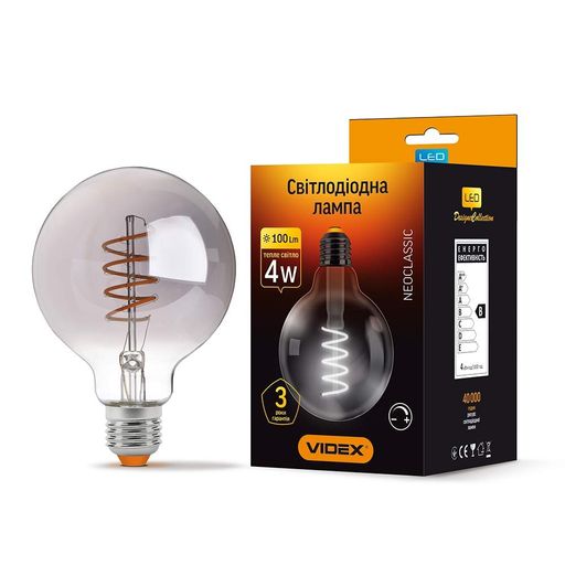 Лампочка димирумая Filament 4W E27 2100K 220V VIDEX графитова (VL-G95FGD-04272) (1283513)