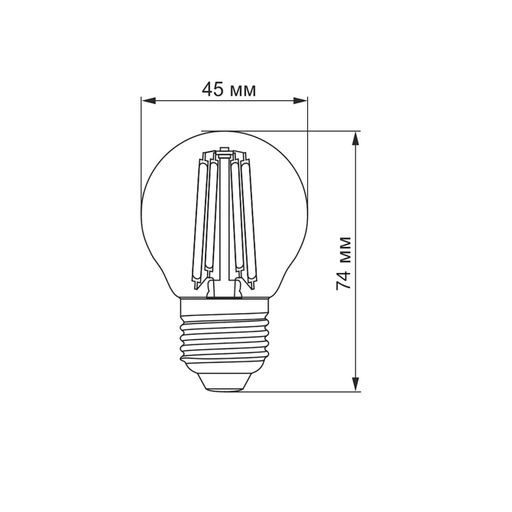 Лампочка LED Filament G45F 6W E27 4100K 220V (VL-G45F-06274) VIDEX (1283536)