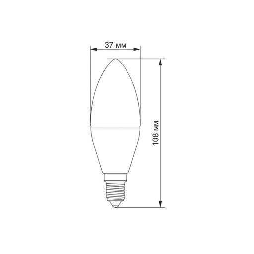 Світлодіодна лампа VIDEX  C37 7W E14 4100K 220V (VL-C37e-07144) (1283561)