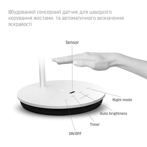 Настольная светодиодная лампа белая VIDEX VL-TF15W 20W 4100K (1283614)