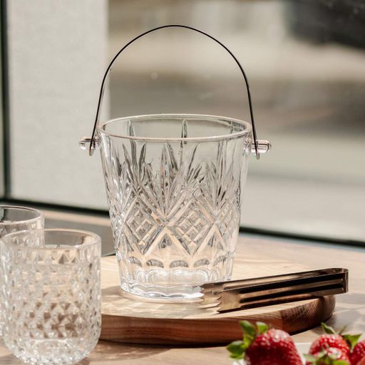 Ведерко для льда стеклянное 1 л с металлическими щипцами HP-19-22GLASS (1283729)