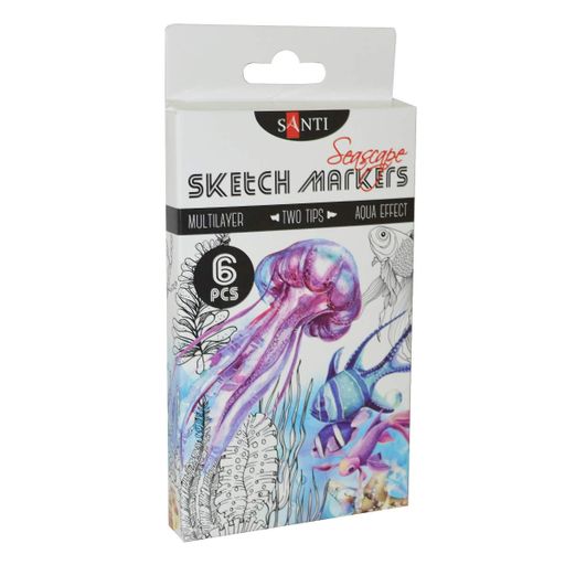 Набір маркерів SANTI sketch Seascape 6 шт / уп. (390567) (1284205)