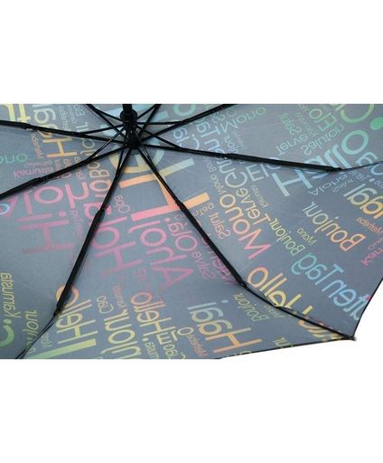 Парасолька жіноча автомат RAIN FLOWERS №1130 Вітання на 9 спиць Чорний (1286601)