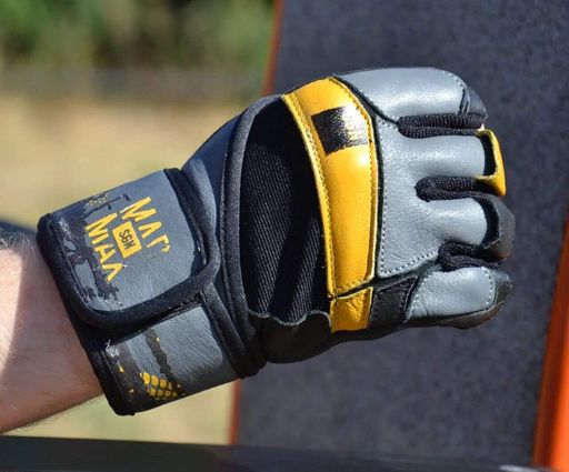Рукавички для фітнесу MAD MAX Signature MFG 880, Black/Grey/Yellow - XXL (1289990)