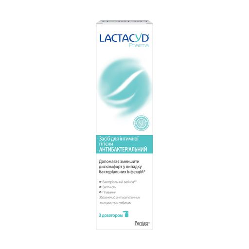 Средство для интимной гигиены LACTACYD Pharma Антибактериальное, с дозатором, 250 мл