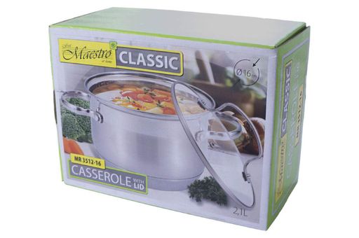 Каструля нержавіюча Maestro 160 мм x 2.1 л MR-3512-16 (MR-3512-16) (1295708)