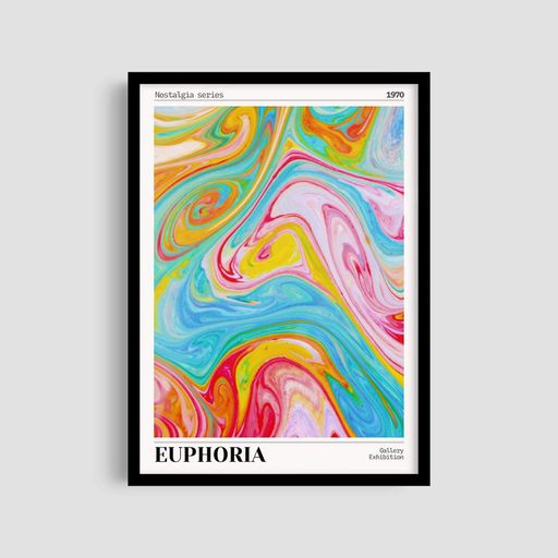 Постер Roomy "Rainbow Swirl" Чорна рамка з глянцевим склом A3 (42x29.7 cm) (1295845)