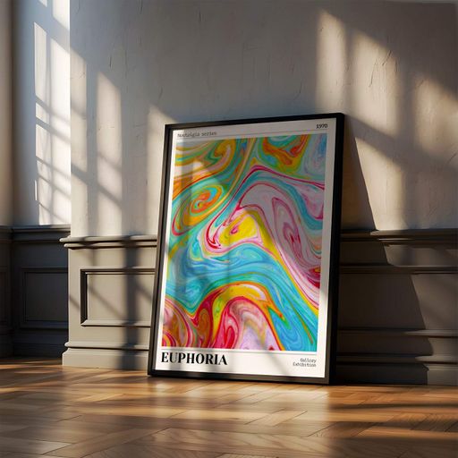 Постер Roomy "Rainbow Swirl" Чорна рамка з глянцевим склом A3 (42x29.7 cm) (1295845)