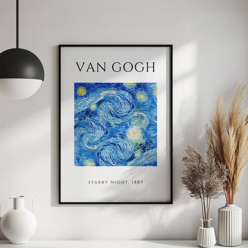 Постер Roomy "Starry Night 1" Белая рамка с глянцевым стеклом A3 (42x29.7 cm) (1296043)