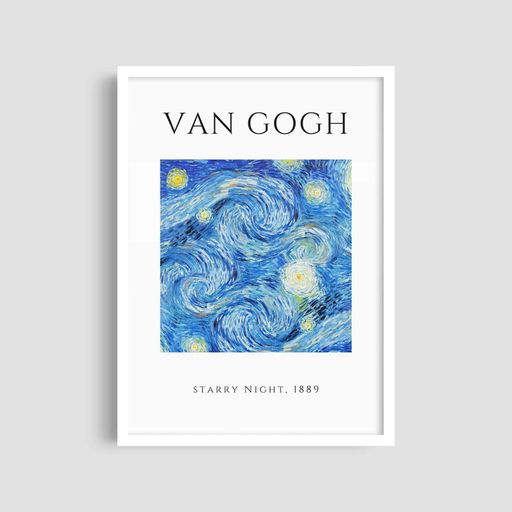 Постер Roomy "Starry Night 1" Біла рамка з антибліковим склом A2 (59.4x42 cm.) (1296048)