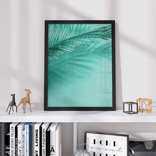 Постер Roomy "Turquoise Palm" Черная рамка с антибликовым стеклом A1 (84.1x59.4 cm.) (1296083)