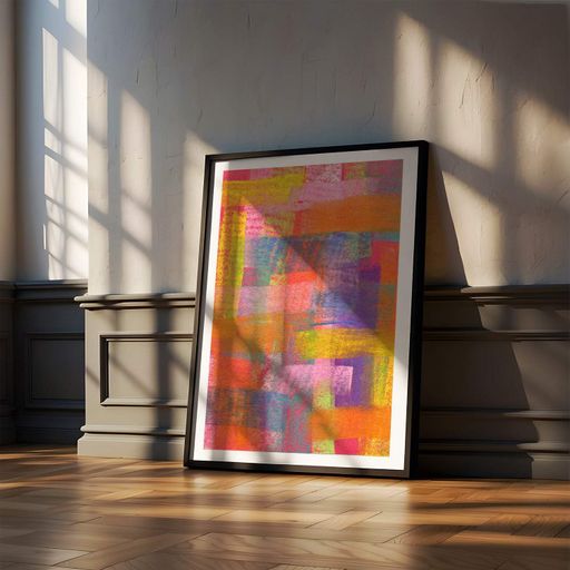 Постер Roomy "Color Patchwork" Черная рамка с глянцевым стеклом A4 (29.7x21 cm) (1296118)