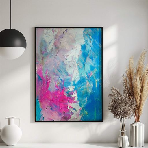 Постер Roomy "Blue Pink Swirl" Черная рамка с антибликовым стеклом A3 (42x29.7 cm) (1296146)