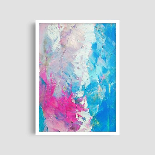 Постер Roomy "Blue Pink Swirl" Белая рамка с глянцевым стеклом A1 (84.1x59.4 cm.) (1296152)