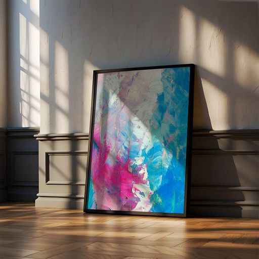 Постер Roomy "Blue Pink Swirl" Белая рамка с глянцевым стеклом A1 (84.1x59.4 cm.) (1296152)