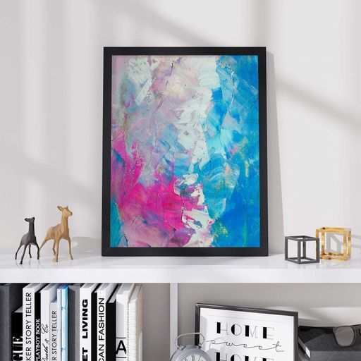 Постер Roomy "Blue Pink Swirl" Белая рамка с глянцевым стеклом A1 (84.1x59.4 cm.) (1296152)