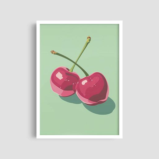 Постер Roomy "Single Cherry" Черная рамка с антибликовым стеклом A2 (59.4x42 cm.) (1296314)