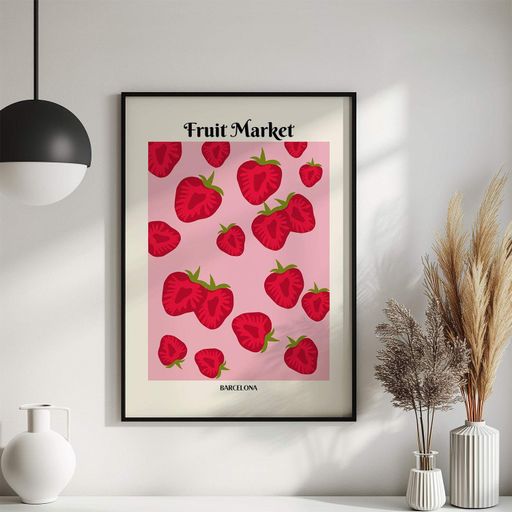Постер Roomy "Fruit Market" Черная рамка с антибликовым стеклом A4 (29.7x21 cm) (1296331)