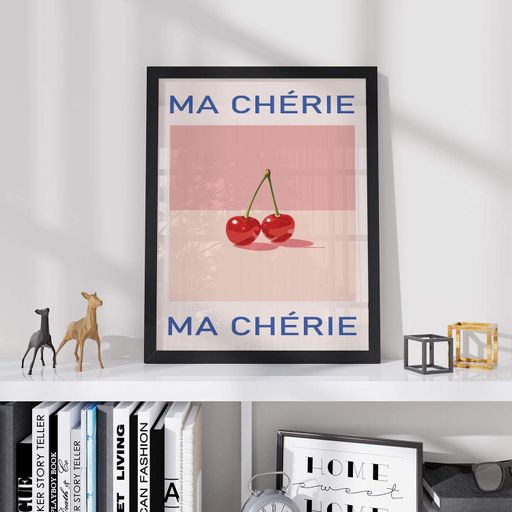 Постер Roomy "Ma Cherie" Чорна рамка з антибліковим склом A1 (84.1x59.4 cm.) (1296340)