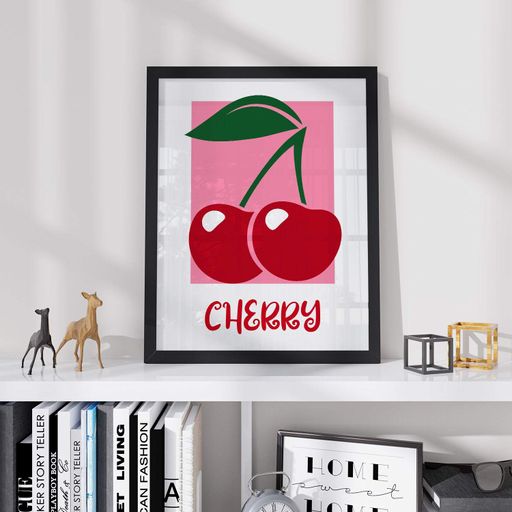 Постер Roomy "Cherry Duo" Черная рамка с антибликовым стеклом A4 (29.7x21 cm) (1296357)