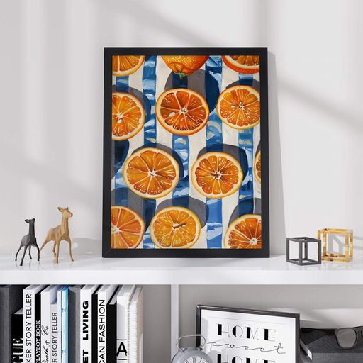 Постер Roomy "Orange Pattern" Чорна рамка з глянцевим склом A1 (84.1x59.4 cm.) (1296498)