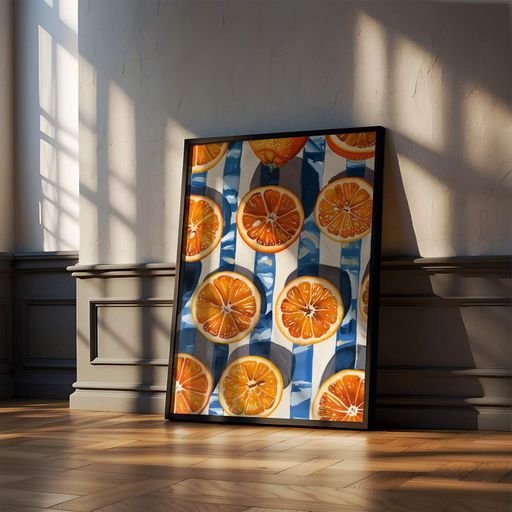 Постер Roomy "Orange Pattern" Чорна рамка з антибліковим склом A4 (29.7x21 cm) (1296499)