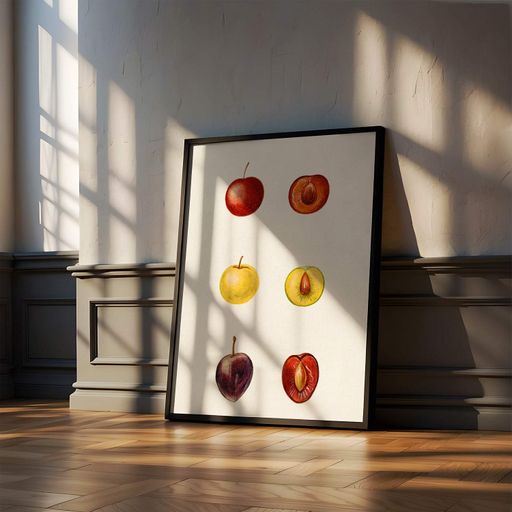 Постер Roomy "Apple Collection" Чорна рамка з глянцевим склом A2 (59.4x42 cm.) (1296539)