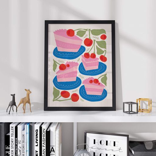 Постер Roomy "Cherry Treats" Чорна рамка з антибліковим склом A1 (84.1x59.4 cm.) (1296549)