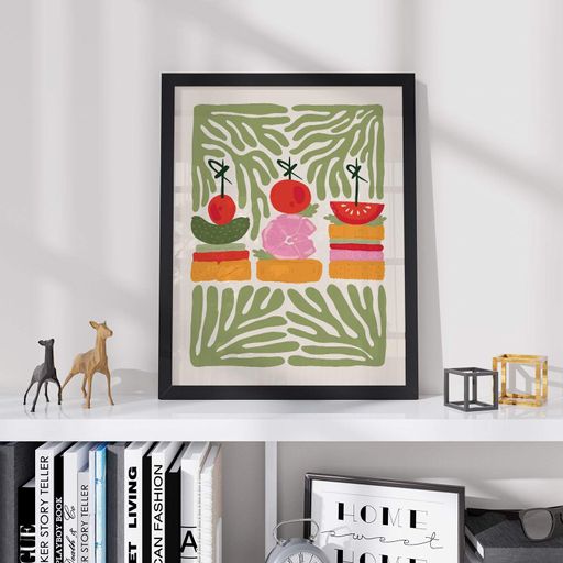 Постер Roomy "Veggie Skewers" Чорна рамка з глянцевим склом A2 (59.4x42 cm.) (1296567)