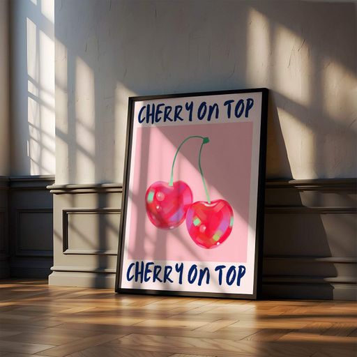 Постер Roomy "Cherry on Top" Чорна рамка з глянцевим склом A1 (84.1x59.4 cm.) (1296579)