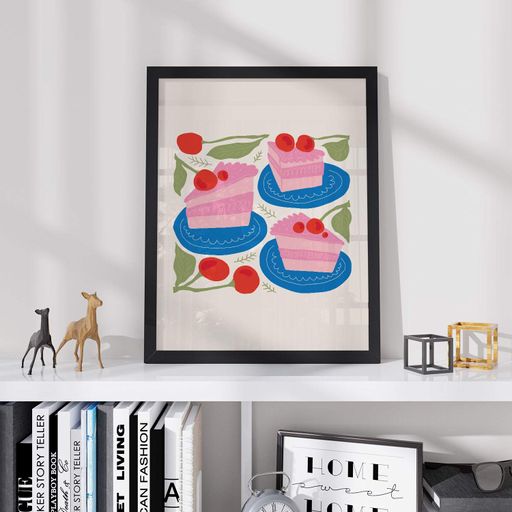 Постер Roomy "Berry Desserts" Чорна рамка з глянцевим склом A4 (29.7x21 cm) (1296597)