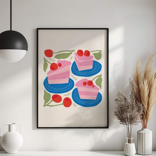 Постер Roomy "Berry Desserts" Чорна рамка з антибліковим склом A4 (29.7x21 cm) (1296601)