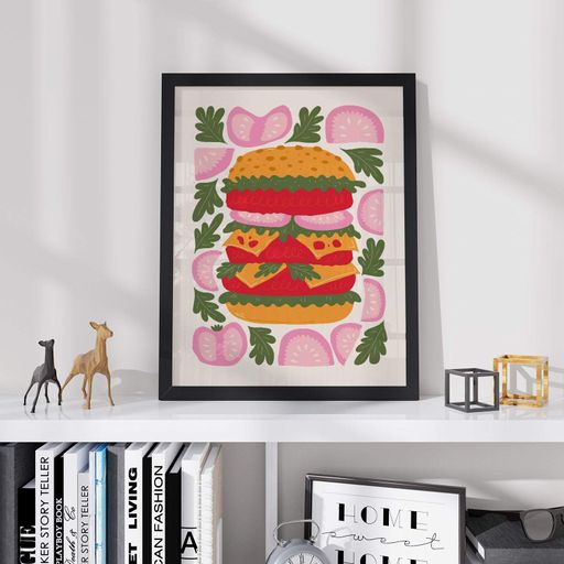 Постер Roomy "Gourmet Burgers" Чорна рамка з глянцевим склом A2 (59.4x42 cm.) (1296647)