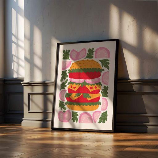 Постер Roomy "Gourmet Burgers" Біла рамка з антибліковим склом A4 (29.7x21 cm) (1296660)
