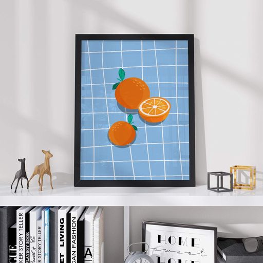 Постер Roomy "Orange Grid" Чорна рамка з глянцевим склом A2 (59.4x42 cm.) (1296743)
