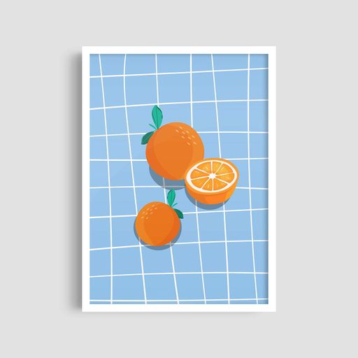 Постер Roomy "Orange Grid" Чорна рамка з антибліковим склом A2 (59.4x42 cm.) (1296749)