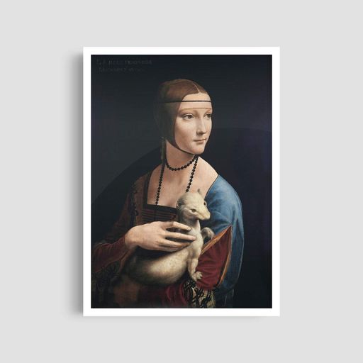 Постер Roomy "Lady with Ermine 1" Белая рамка с глянцевым стеклом A4 (29.7x21 cm) (1296763)