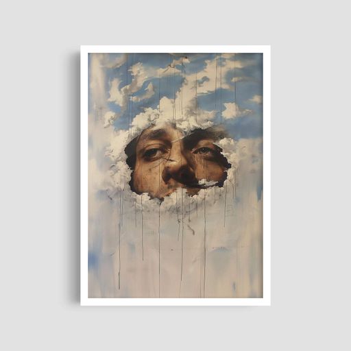 Постер Roomy "Face in Clouds" Чорна рамка з антибліковим склом A4 (29.7x21 cm) (1296835)