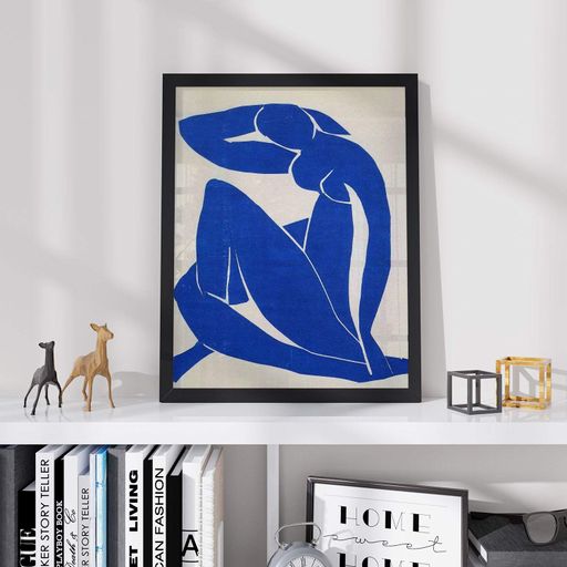 Постер Roomy "Blue Nude 2" Белая рамка с глянцевым стеклом A1 (84.1x59.4 cm.) (1296889)